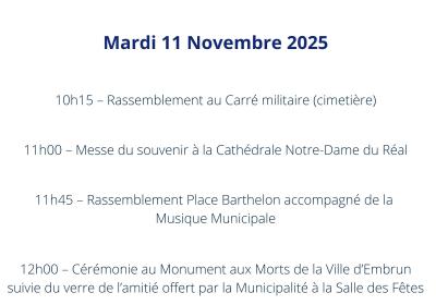 Cérémonie de Commémoration de l’Armistice du 11 novembre 1918_EMBRUN - Cérémonie de Commémoration de l’Armistice du 11 novembre 1918_EMBRUN