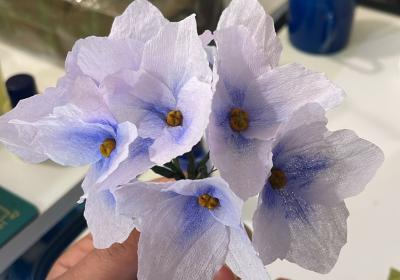 atelier création d'un Bouquet en papier crépon EMB - atelier création d'un Bouquet en papier crépon EMB