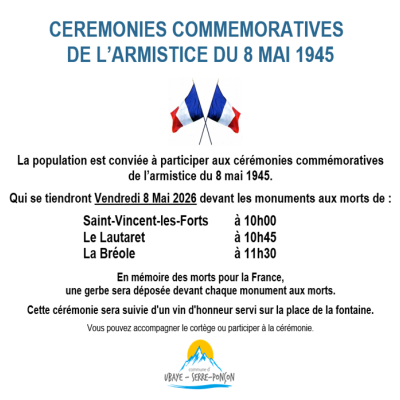 Cérémonies commémoratives du l'armistice du 8 mai 1945