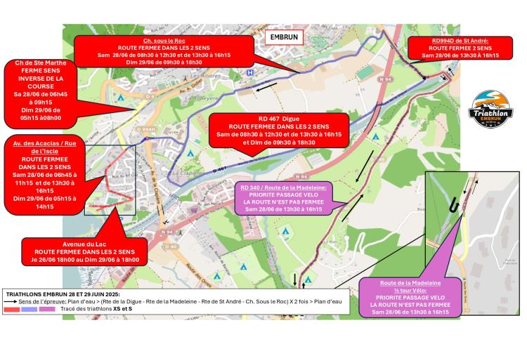 Triathlon M Embrun_Embrun - Restrictions de circulation - Triathlon M Embrun