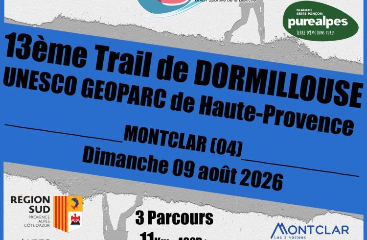 13ème Trail de Dormillouse UNESCO GEOPARC_Montclar - Affiche