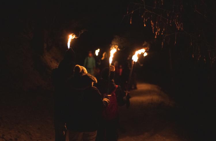 Escape avalanche aux flambeaux - Le Sauze - Balade raquettes aux flambeaux