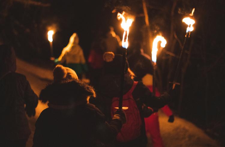 Lune blanche - Le Sauze - balade raquettes aux flambeaux