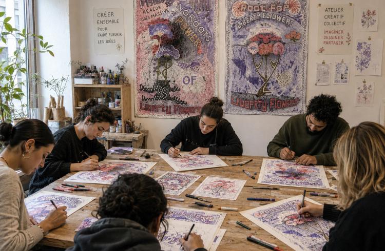 Atelier créatif « Des fleurs pour dire le monde » au Centre d'art_Jausiers