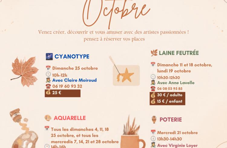 Affiche atelier poterie 