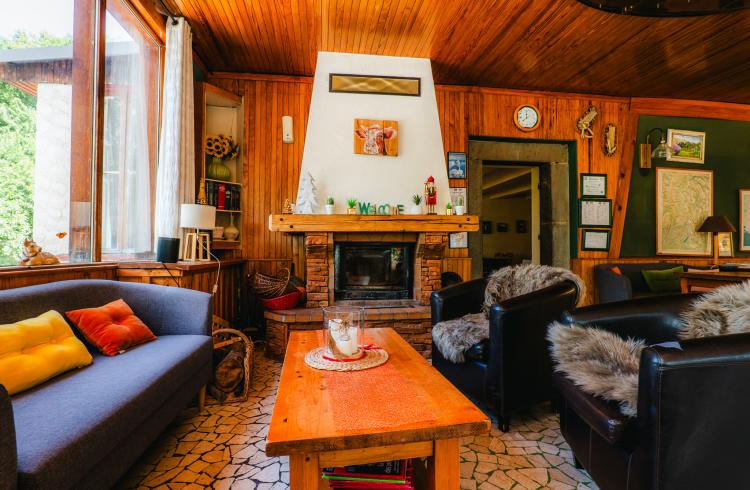 Hôtel le Vieux Tilleul - salon cheminée